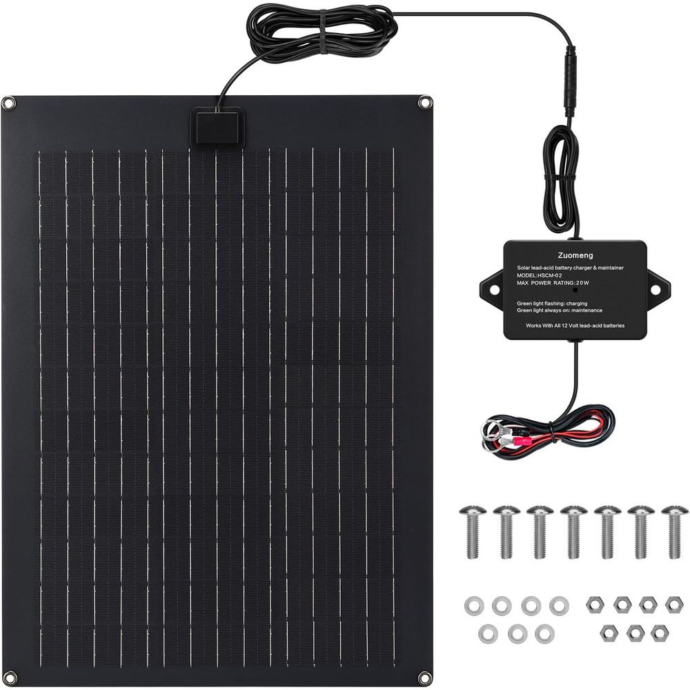 Solar Panel - Onderhoudsapparaat voor zonnebatterijen, 20W zonnepaneelset voor