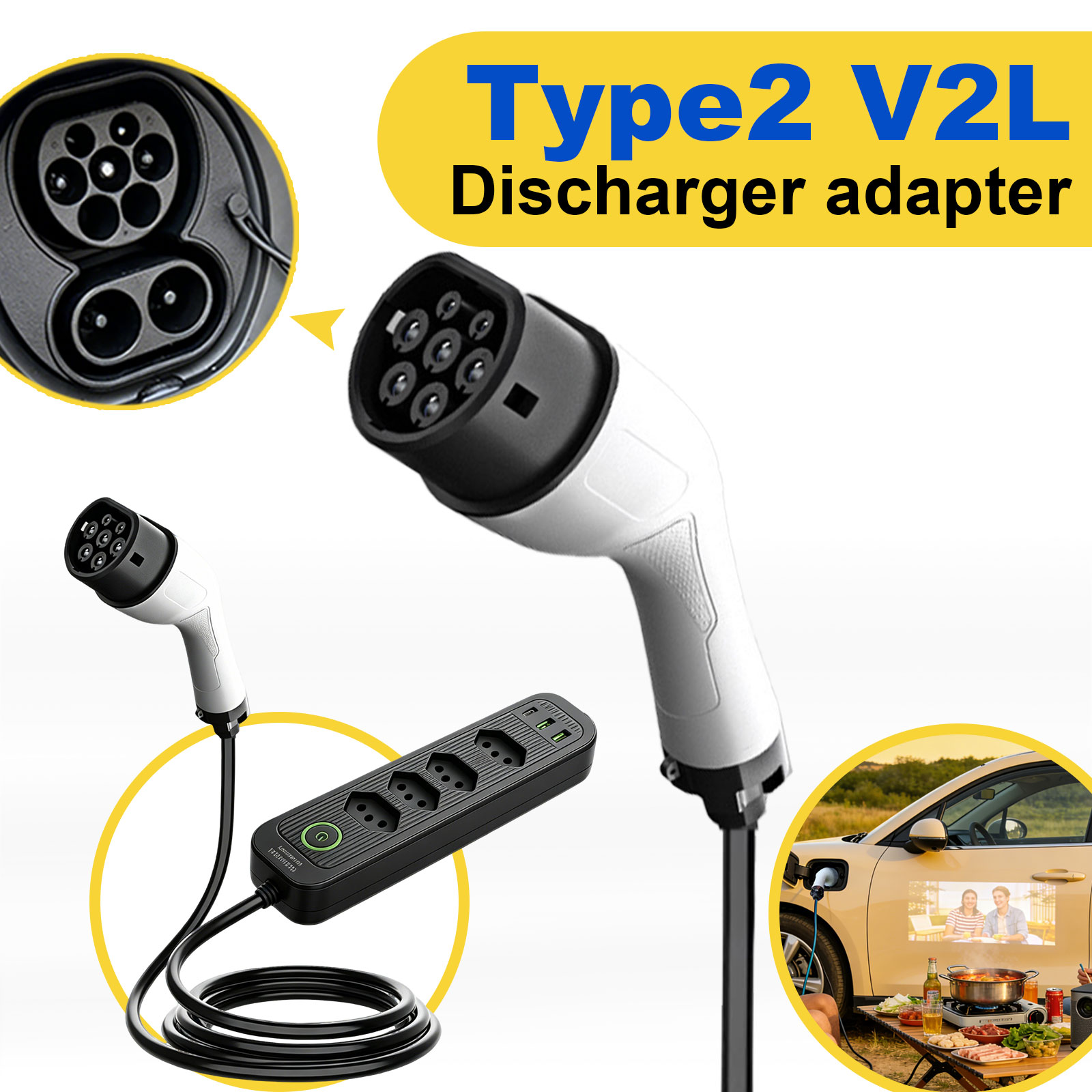 Type2 V2L-ontladingsadapter 16 - Outdoor Power Station recensie en prijs